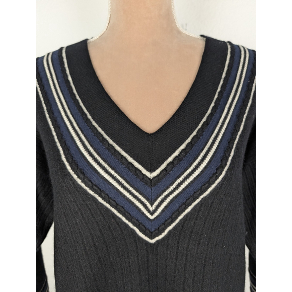 Rag and Bone Dianna Sweater Sz S Black Rugby Polo Preppy Oversize Retro - Picture 4 of 10